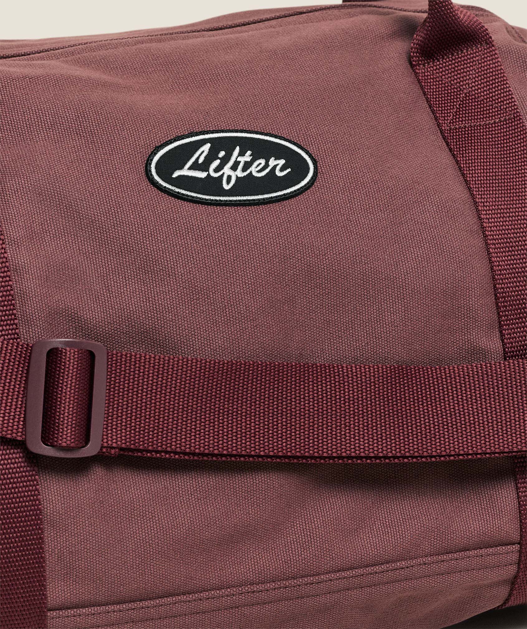 Gymshark Strength Dept Canvas Duffle Bag Burgundy Brown