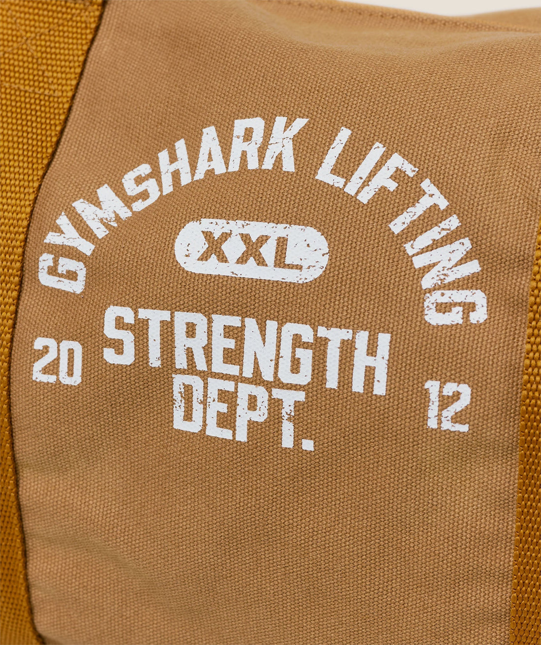 Women's Gymshark Strength Dept Mini Canvas Duffle Bag Antique Gold