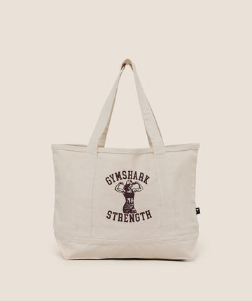 Gymshark Strength Graphic Tote Bag Ecru White
