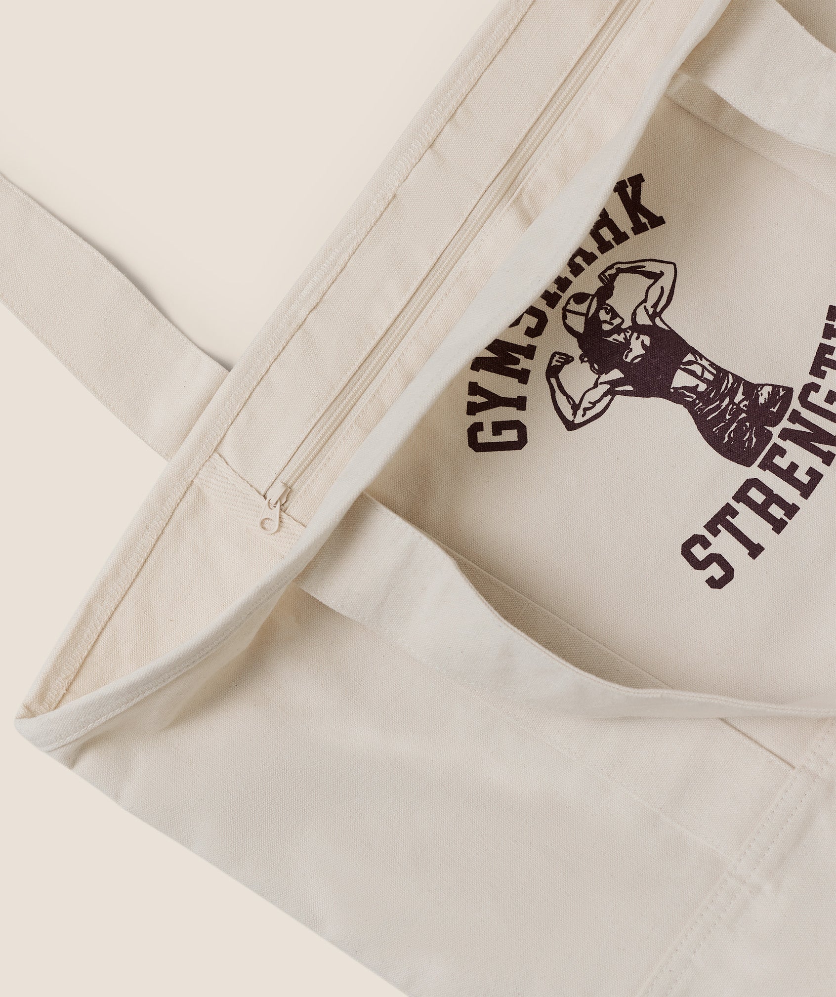 Gymshark Strength Graphic Tote Bag Ecru White