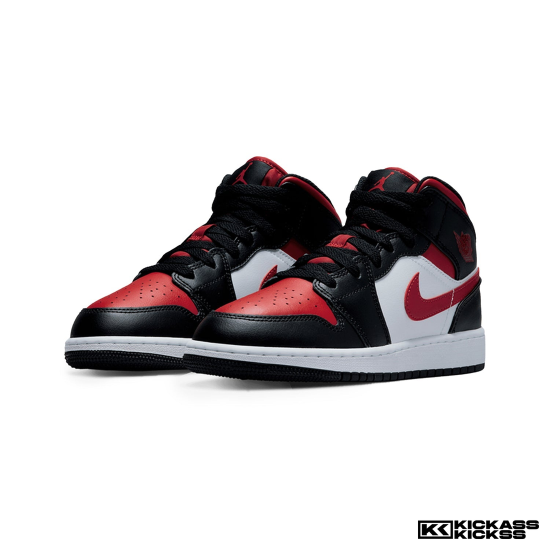Air Jordan 1 Mid Black Fire Red (GS)