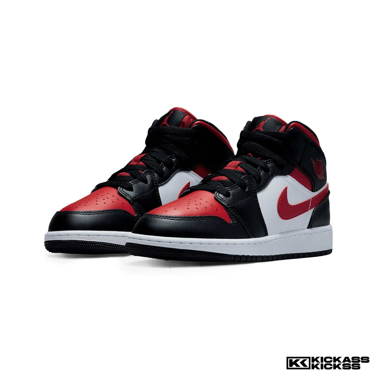 Air Jordan 1 Mid Black Fire Red (GS)
