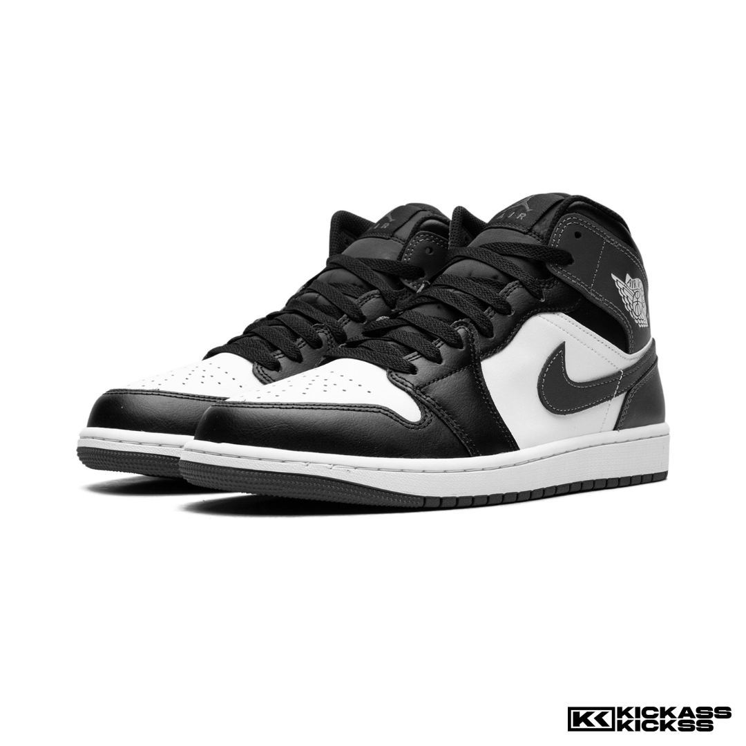 Jordan 1 Mid Black White Iron Grey