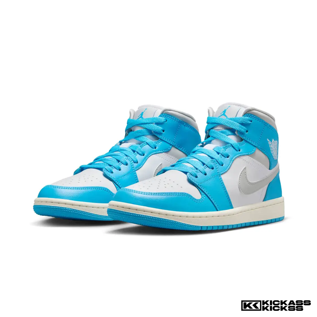 Jordan 1 Mid Dark Powder Blue White Sail Neutral Grey (W)