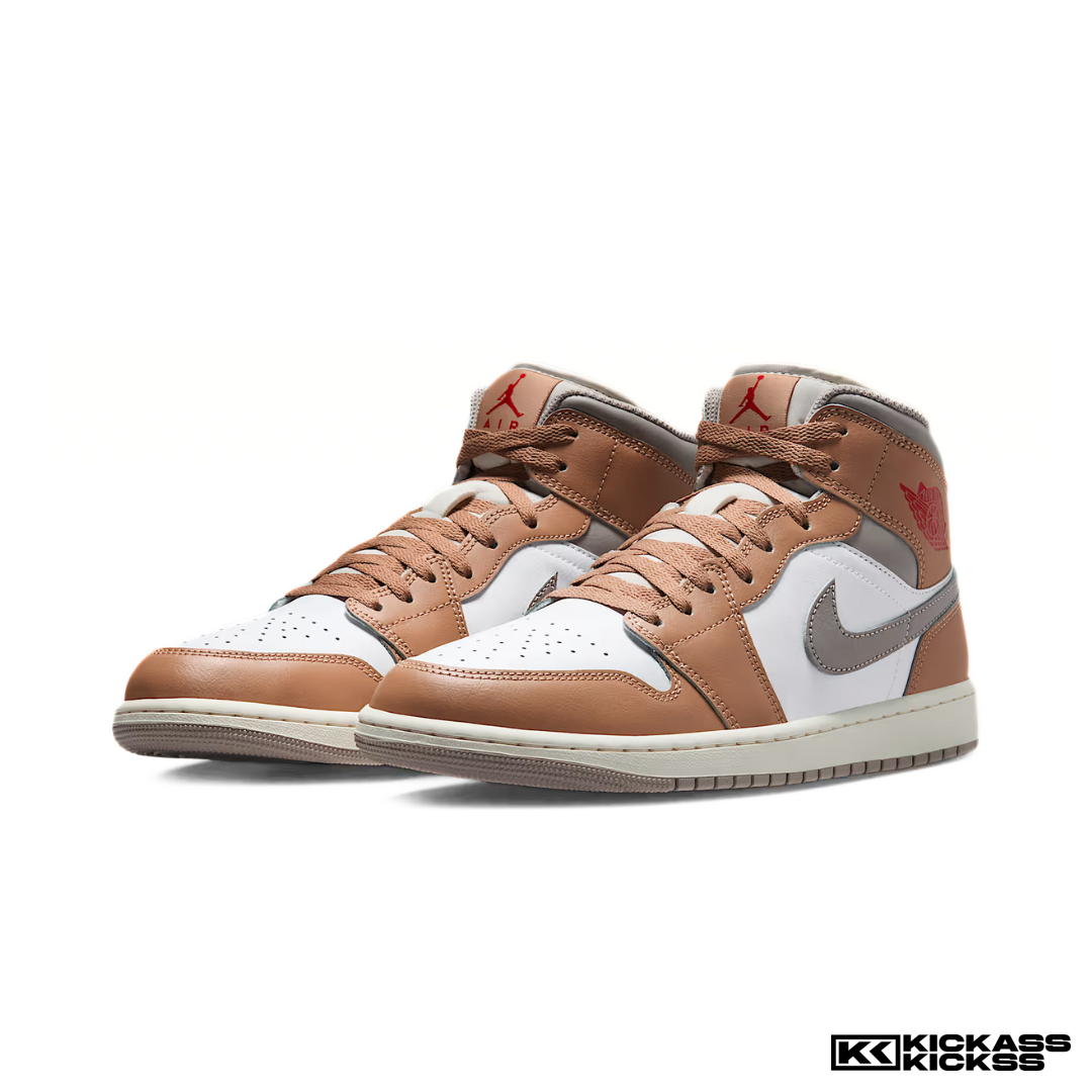 Jordan 1 Mid Rattan White College Grey