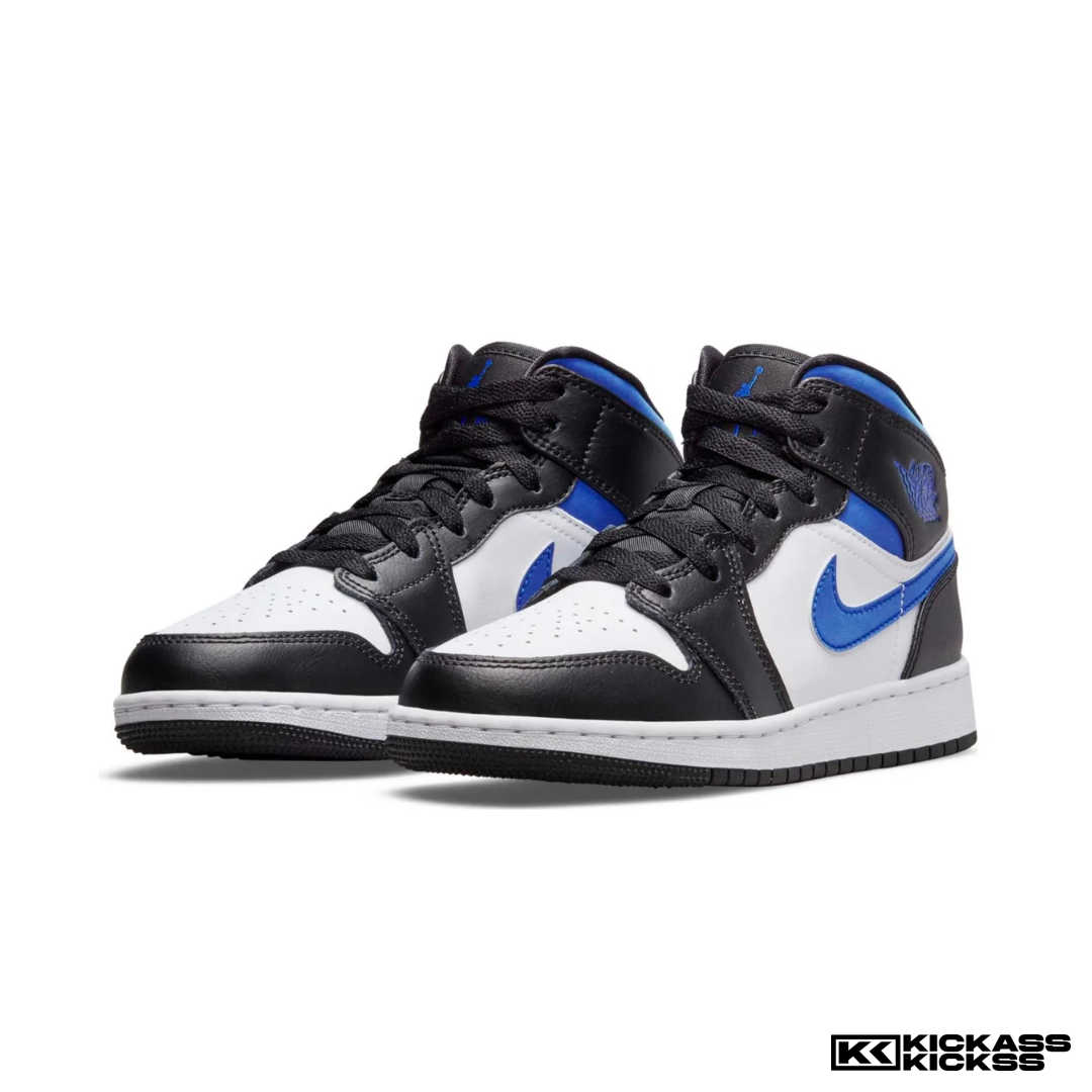 Jordan 1 Mid White Black Racer Blue (GS)