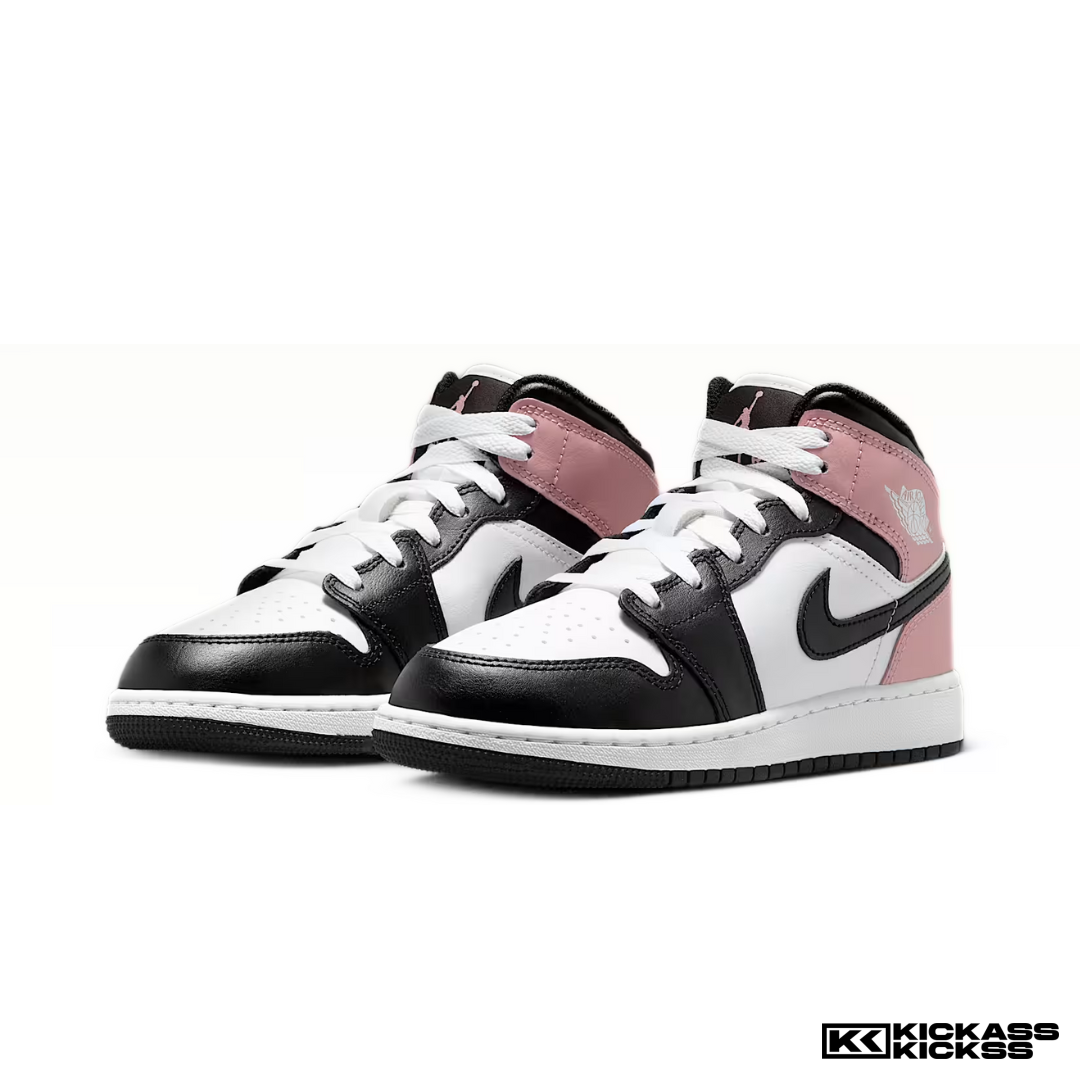 Jordan 1 Mid White Rust Pink Black (GS)