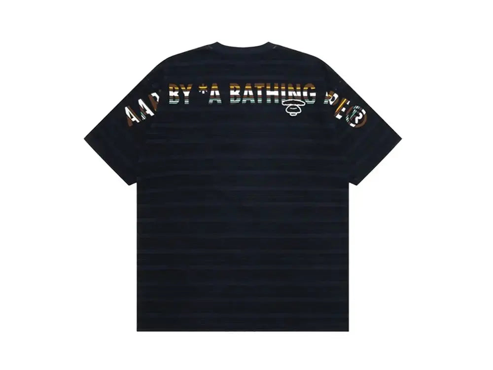 Aape By *A Bathing Ape® Slogan-Embroidered Striped T-shirt