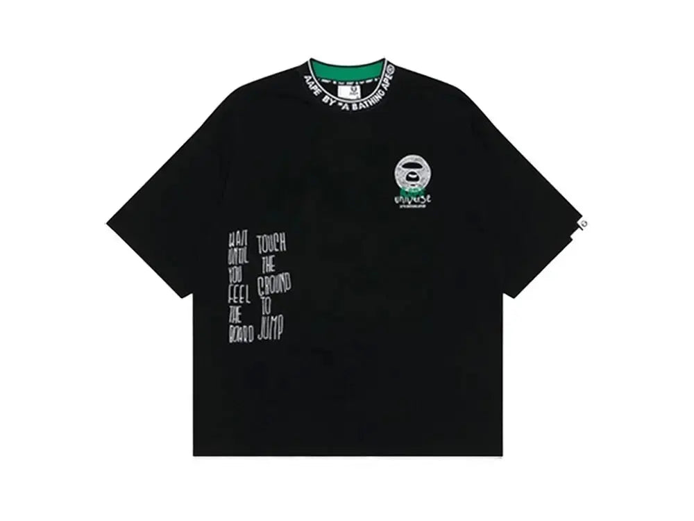 Aape T-Shirt With Slogan Logo Embroidery Black