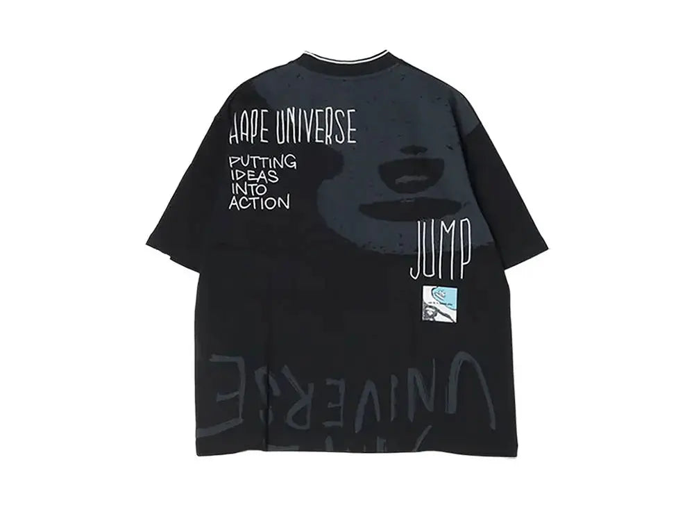 Aape T-Shirt With Slogan Logo Embroidery Black