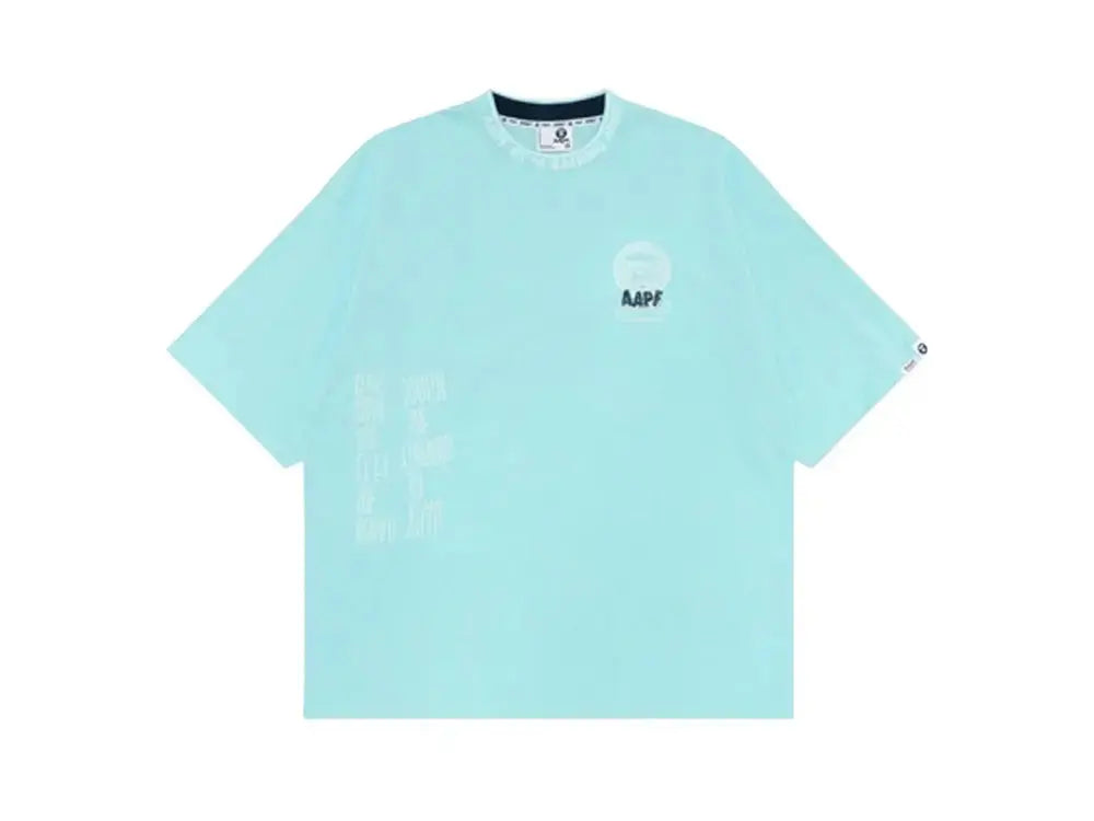 Aape T-Shirt With Slogan Logo Embroidery Blue