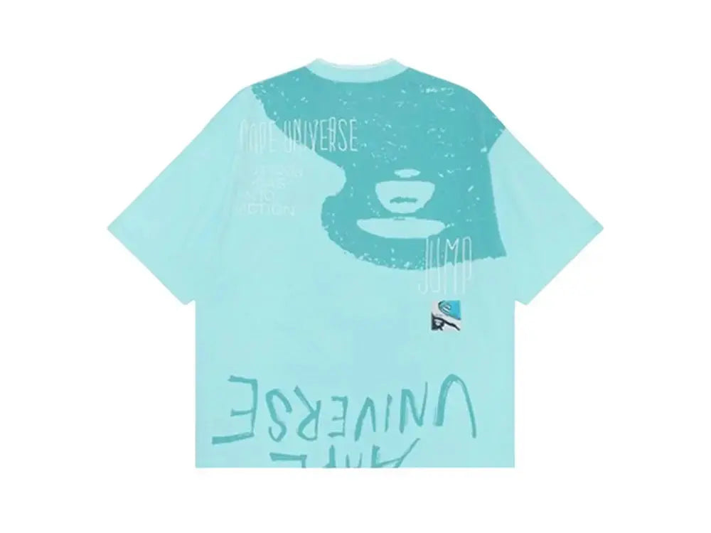 Aape T-Shirt With Slogan Logo Embroidery Blue