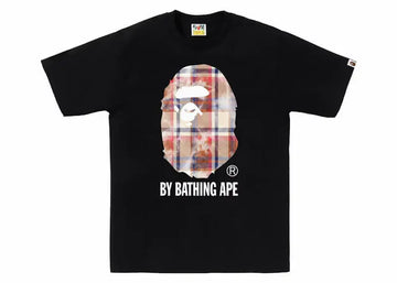 Bape Bleach Check Ape Head Tee Black