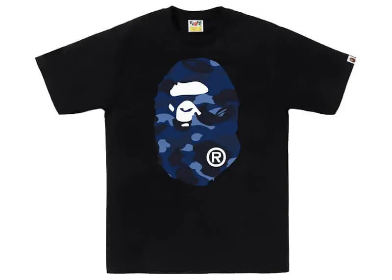 Bape Color Camo Big Ape Head Tee Black/Navy