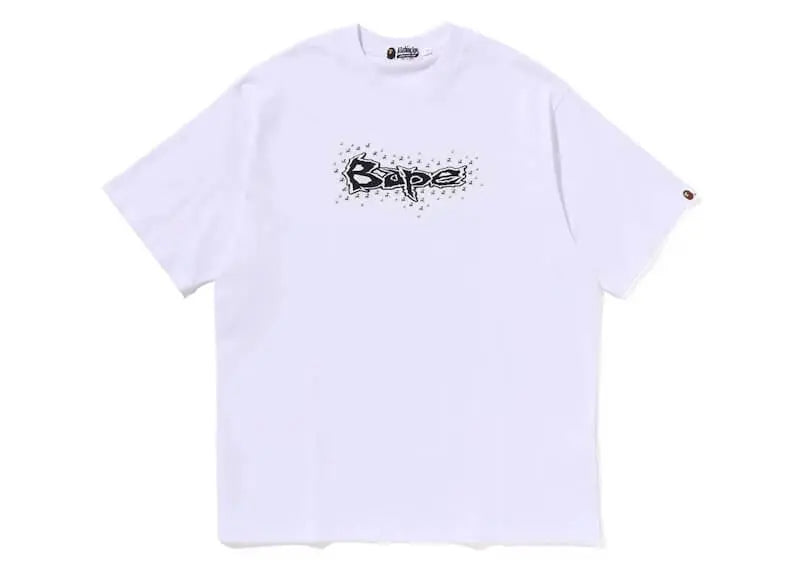 Bape Studs Bape Logo Relaxed Fit Tee White