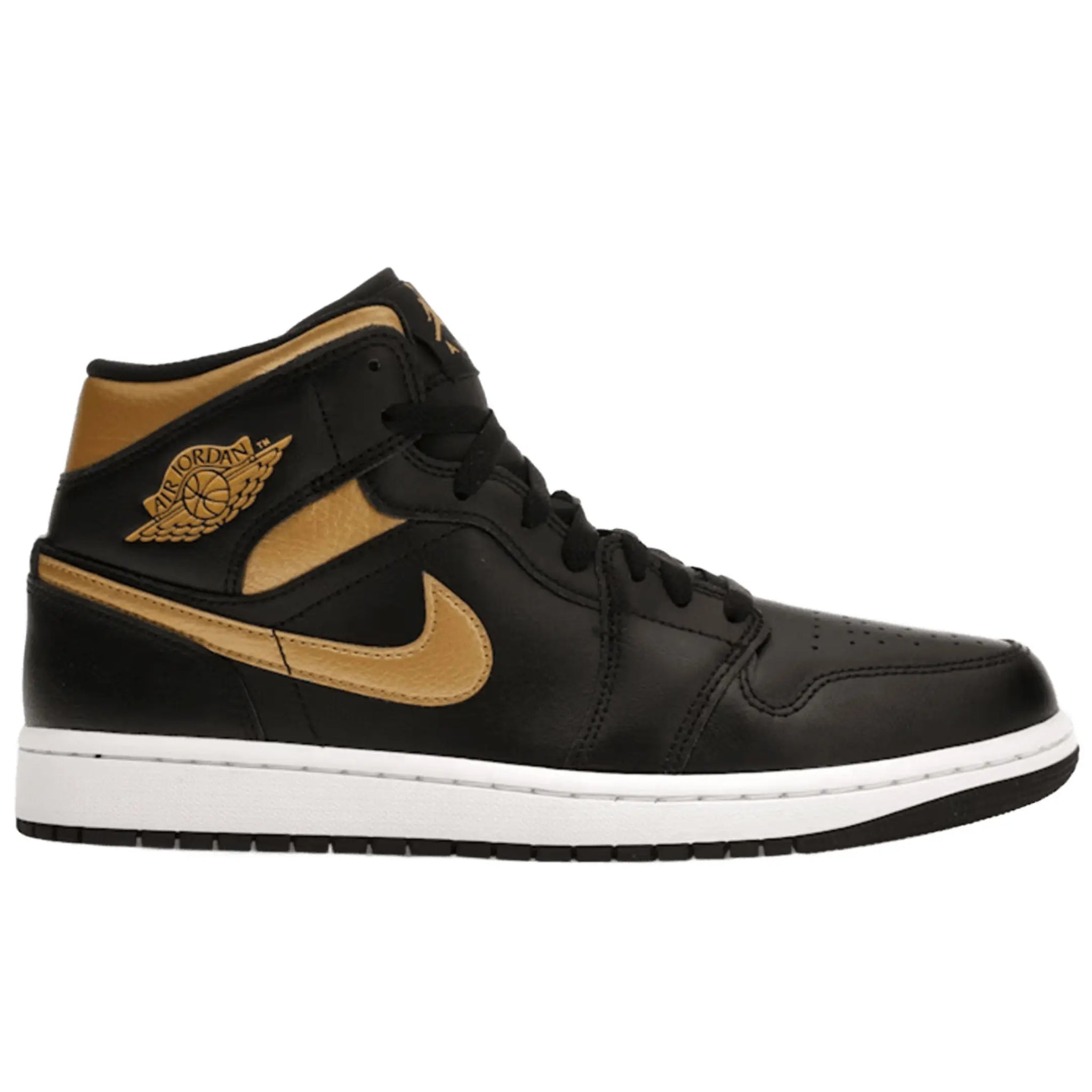 Jordan 1 Mid Black Metallic Gold