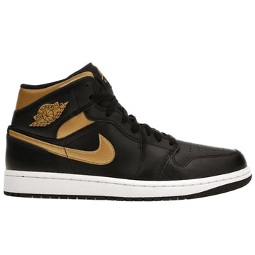 Jordan 1 Mid Black Metallic Gold