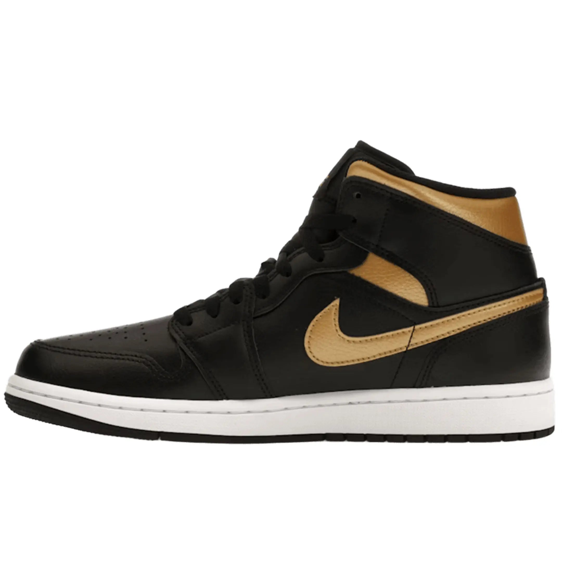 Jordan 1 Mid Black Metallic Gold