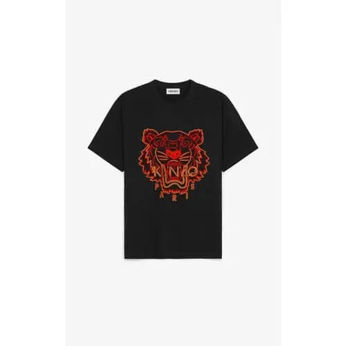 Kenzo Red Black Embroidery Tiger Tee