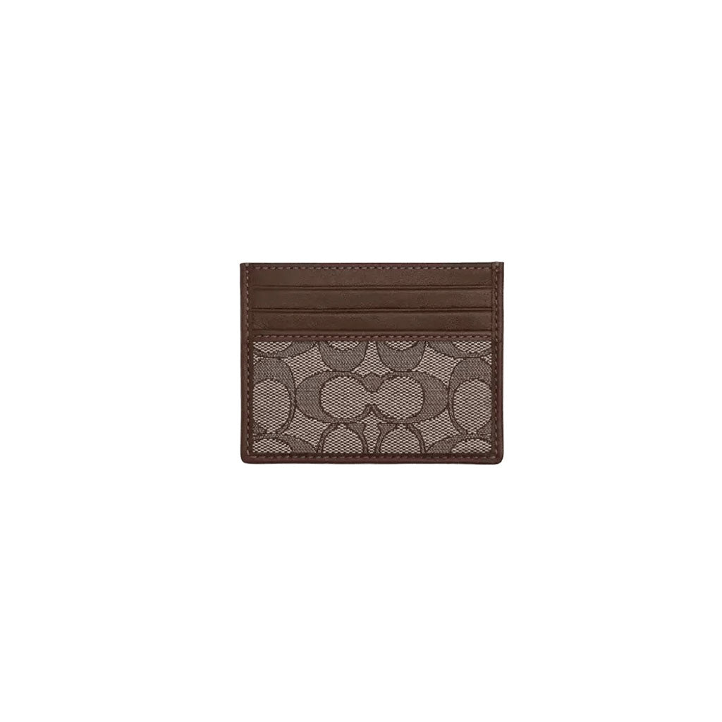 Slim Id Card Case In Signature Jacquard