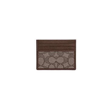 Slim Id Card Case In Signature Jacquard