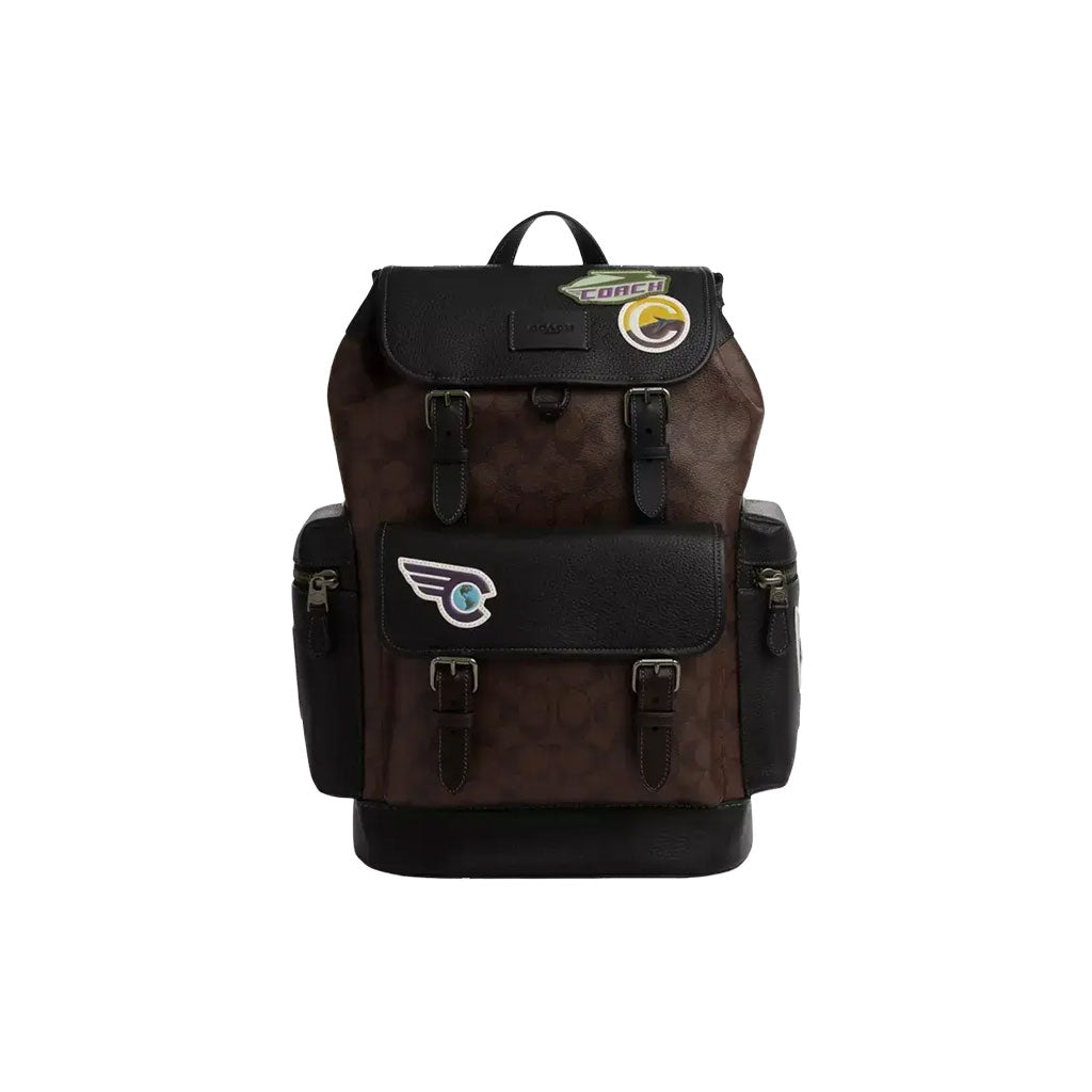 Sprint Backpack In Signature Canvas With Travel Patches
