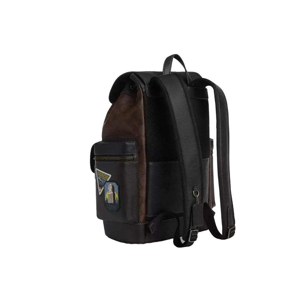 Sprint Backpack In Signature Canvas With Travel Patches