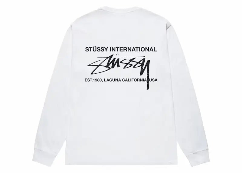 Stussy Smooth International L/S Tee White