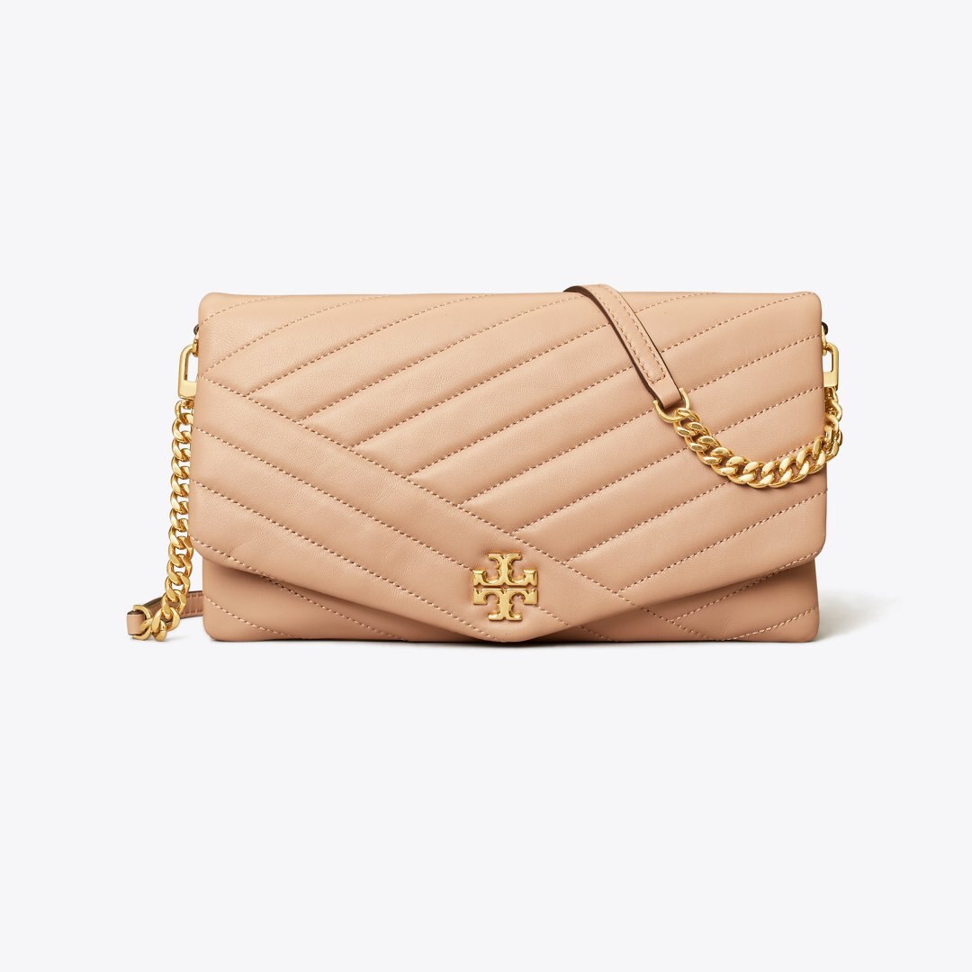 Tory Burch Kira Chevron Clutch Devon Sand