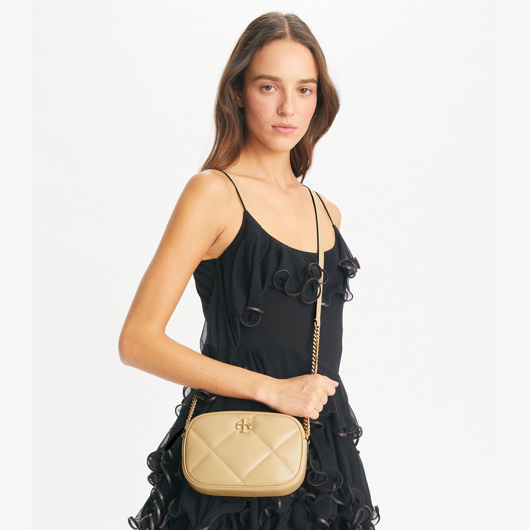 Tory Burch Kira Diamond Quilt Camera Bag Vanilla Soft Serve
