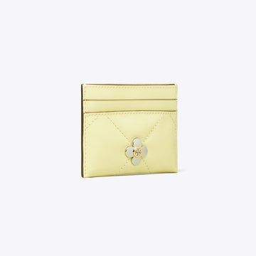 Tory Burch Kira Diamond Quilt Clover Card Case Frozen Zest