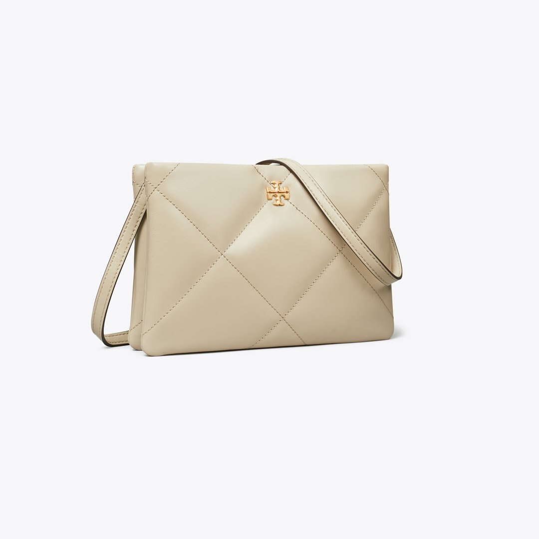 Tory Burch Kira Diamond Quilt Crossbody Bag Light Stone