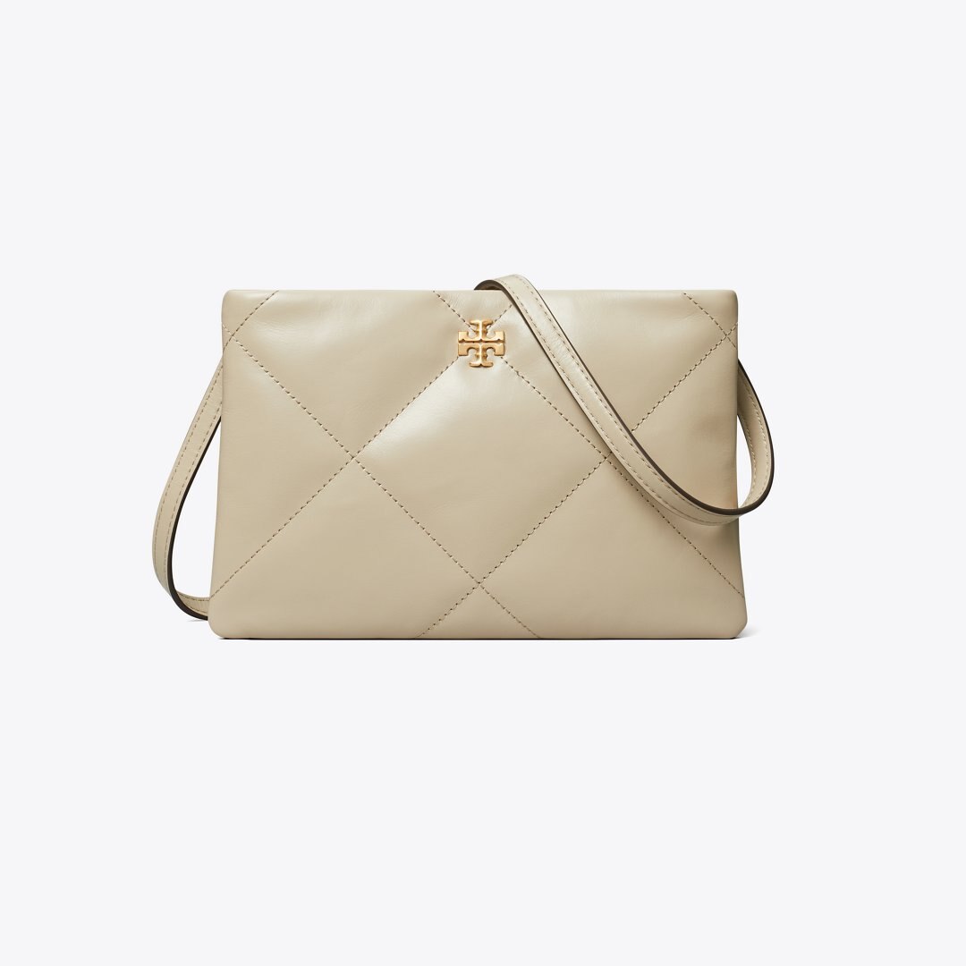 Tory Burch Kira Diamond Quilt Crossbody Bag Light Stone