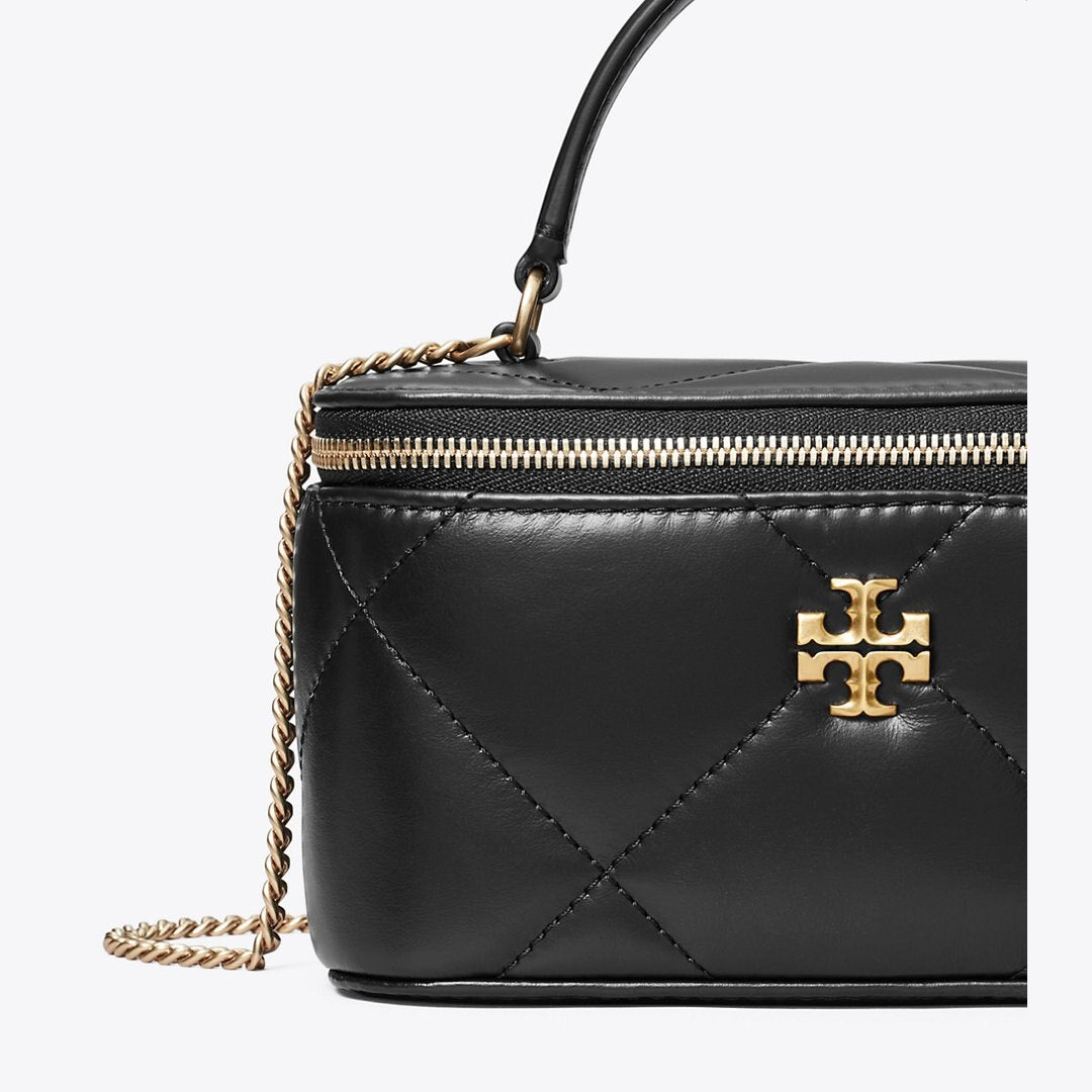 Tory Burch Kira Diamond Quilt Vanity Case Black