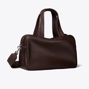 Tory Burch Leather Satchel Cocoa