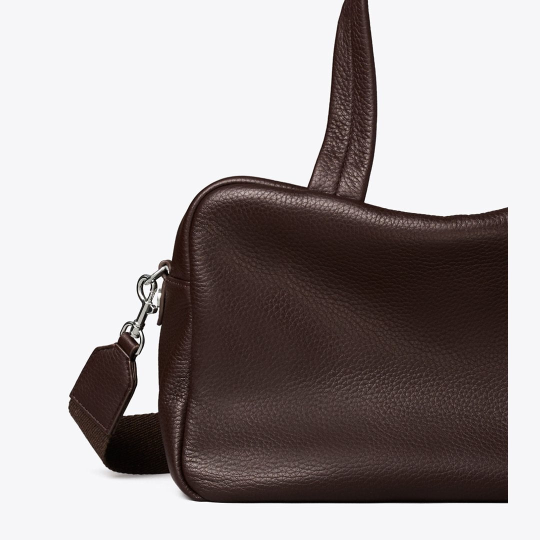 Tory Burch Leather Satchel Cocoa