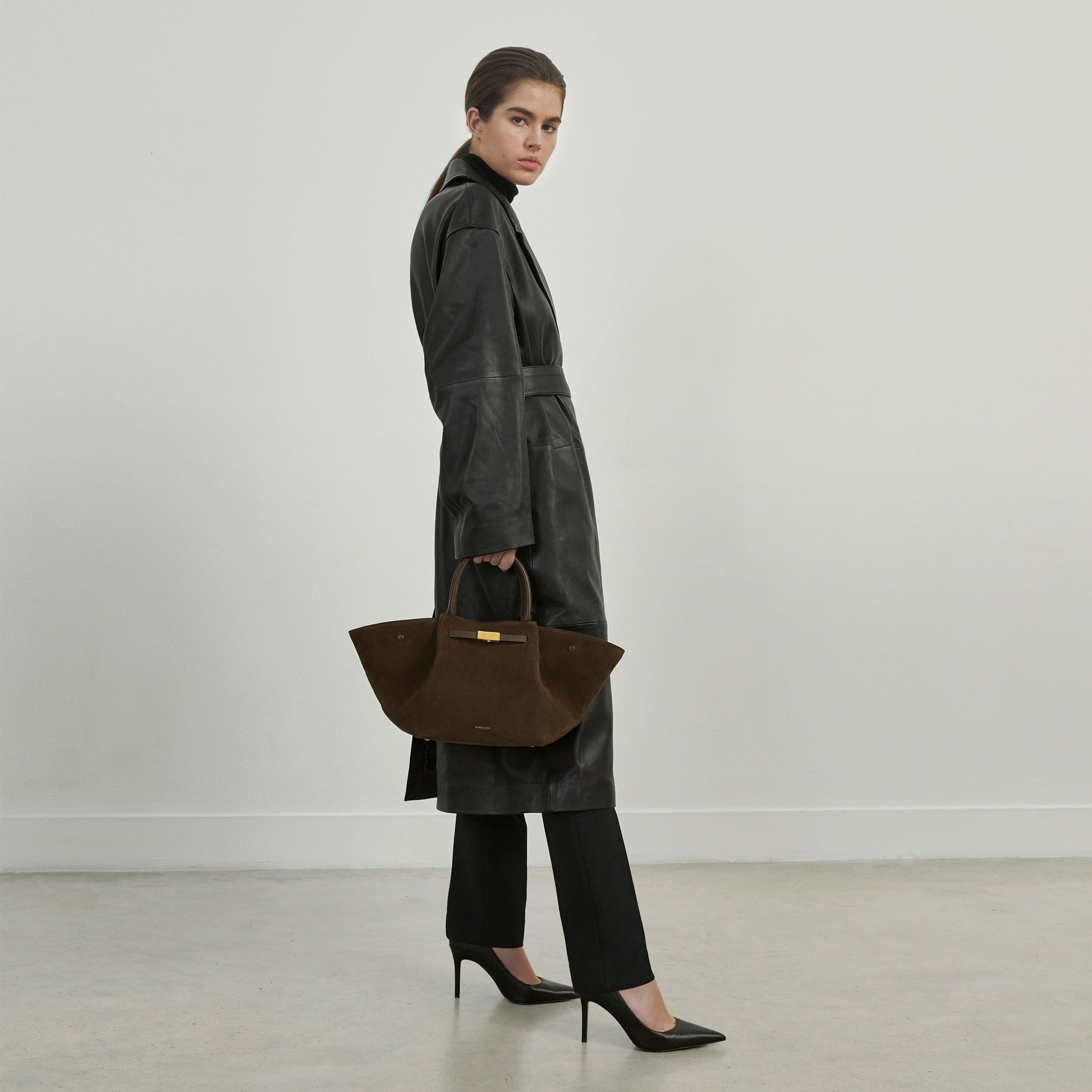 DeMellier The Midi New York mocha suede & mocha smooth
