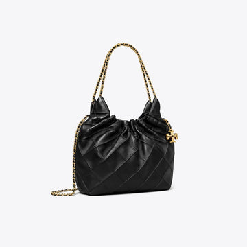Tory Burch Mini Fleming Soft Hobo Bag Black