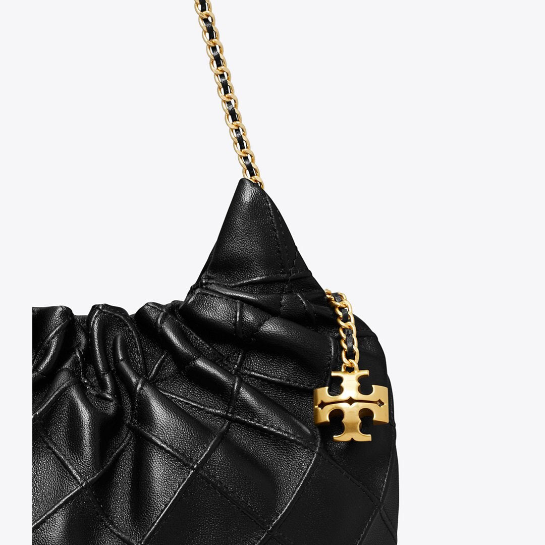 Tory Burch Mini Fleming Soft Hobo Bag Black