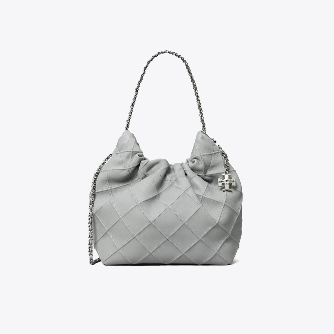 Tory Burch Mini Fleming Soft Hobo Bag Gray