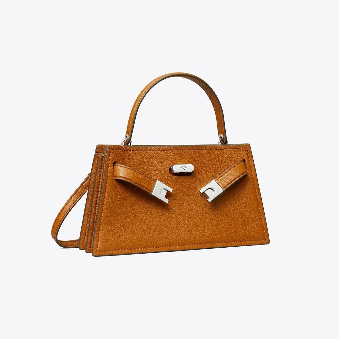 Tory Burch Mini Lee Radziwill Top-Handle Bag BOURBON