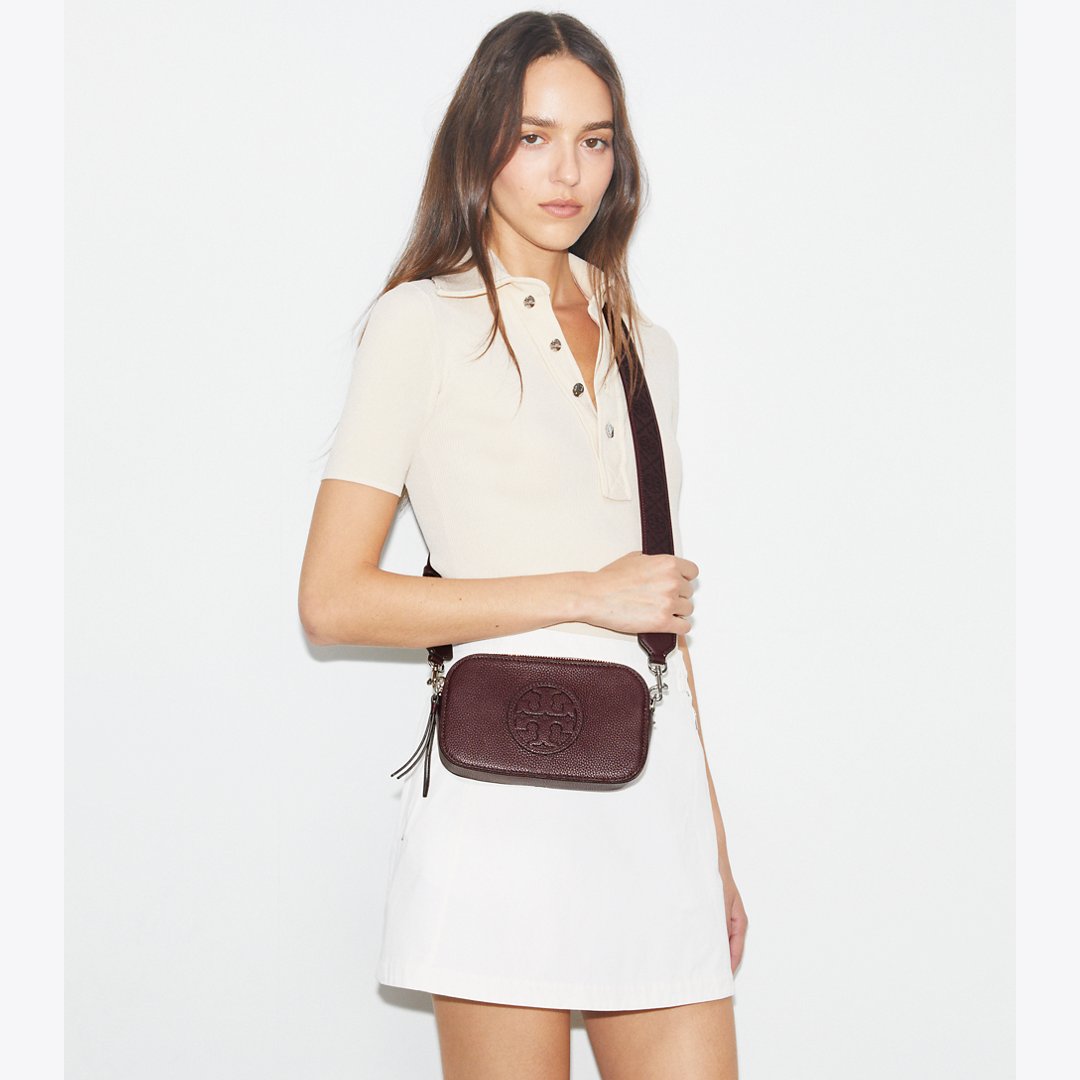 Tory Burch Mini Miller Crossbody Bag Dark Carmine