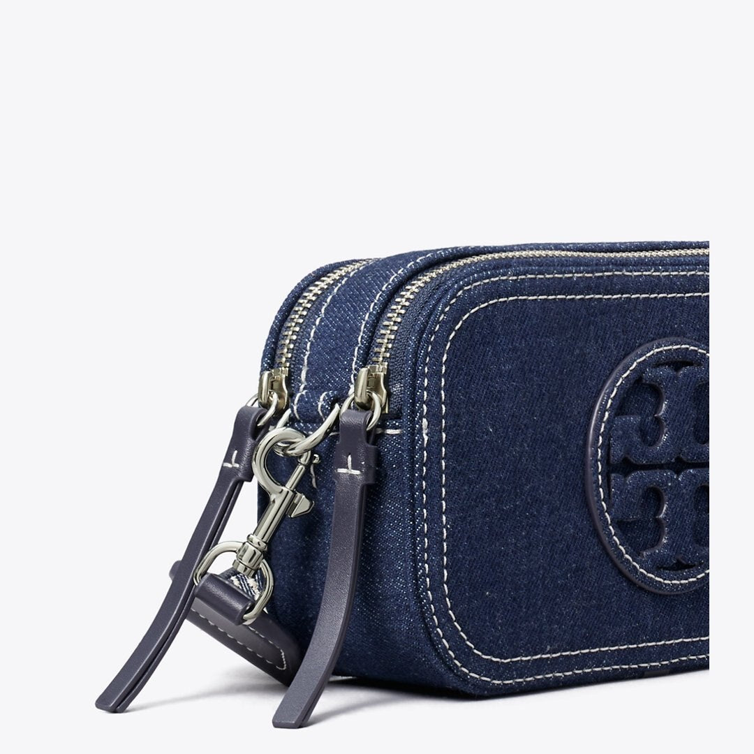 Tory Burch Mini Miller Denim Crossbody Bag Royal Navy