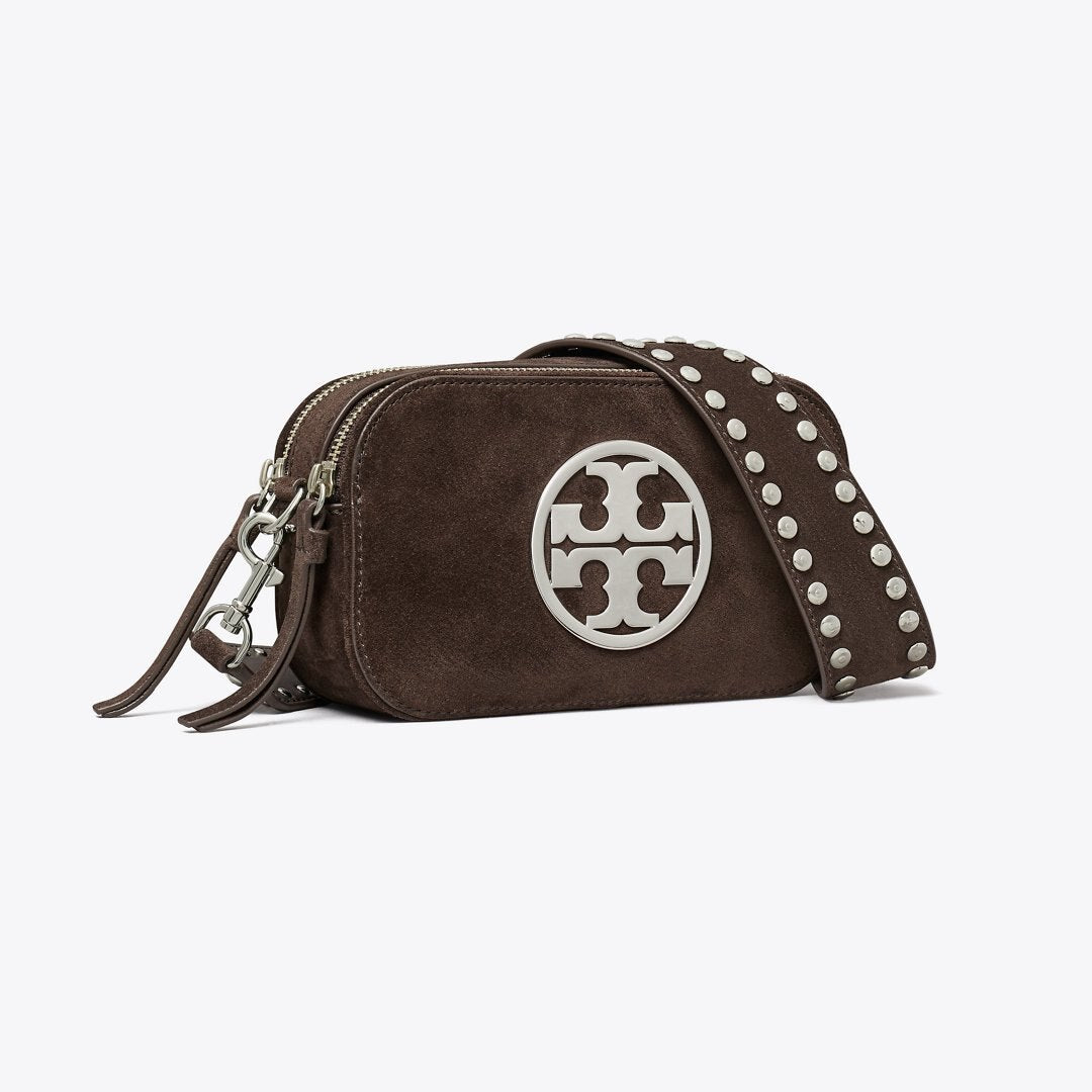 Tory Burch Mini Miller Suede Crossbody Bag Shadow Oak