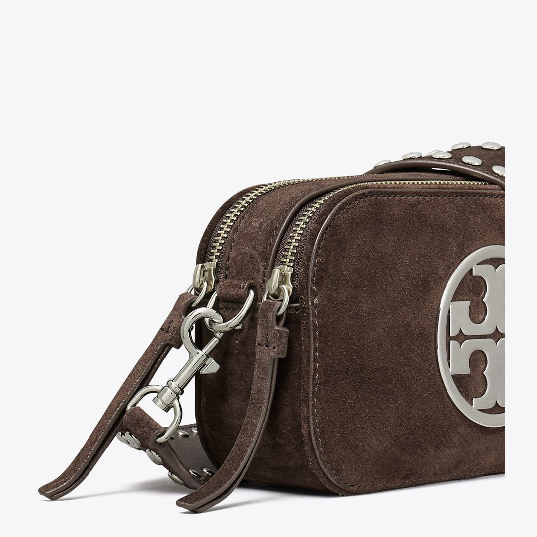 Tory Burch Mini Miller Suede Crossbody Bag Shadow Oak
