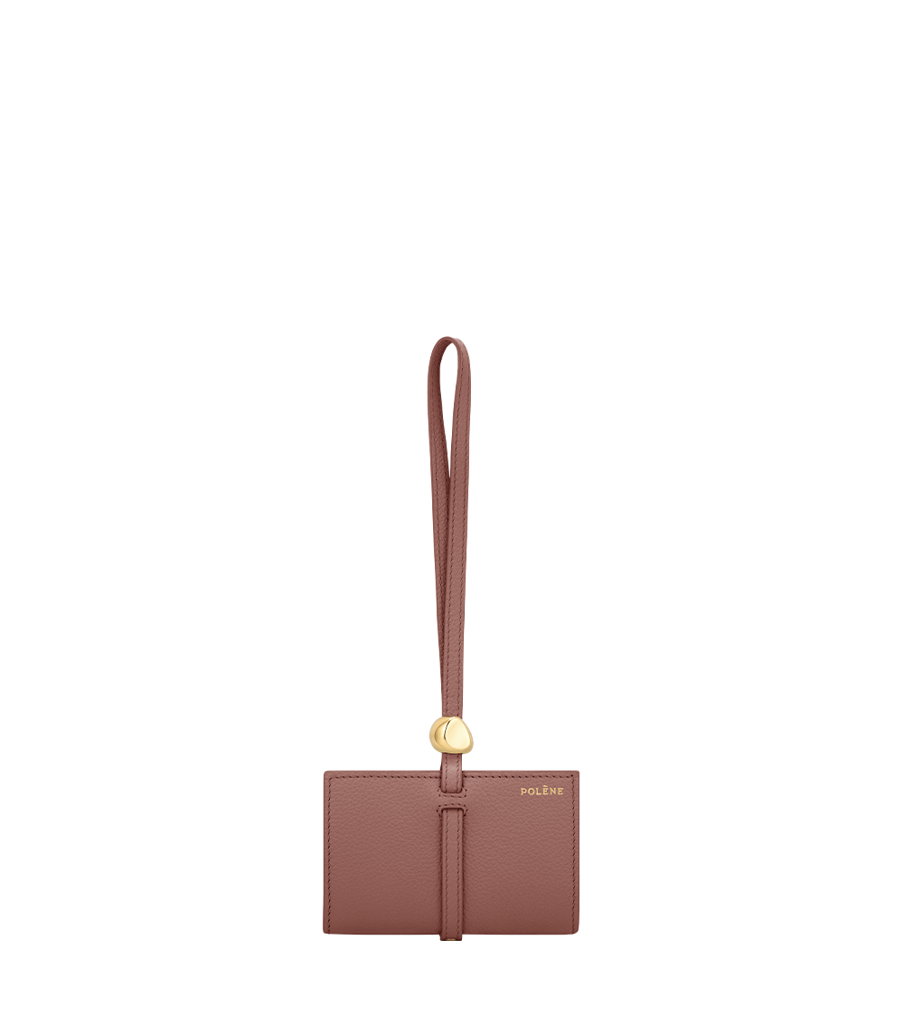 Polene Kaye Card Holder Textured Duo Blush