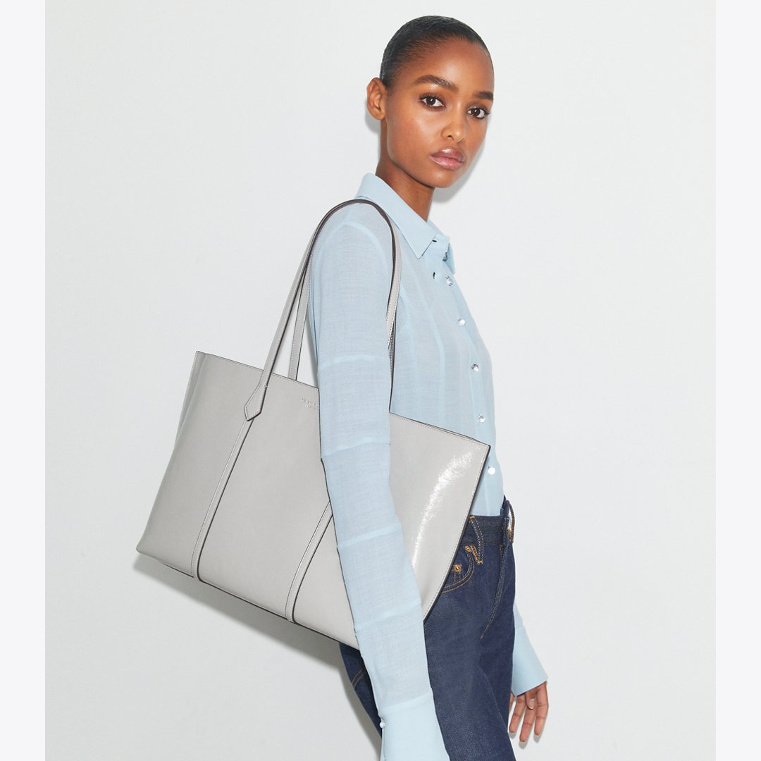Tory Burch Perry Distressed Tote Light Granite