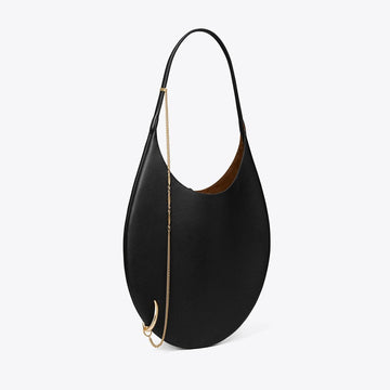 Tory Burch Pierced Soft Bag BLACK/GOLD