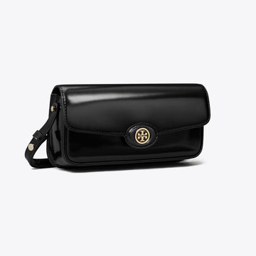 Tory Burch Robinson Spazzolato Rectangular Shoulder Bag Black
