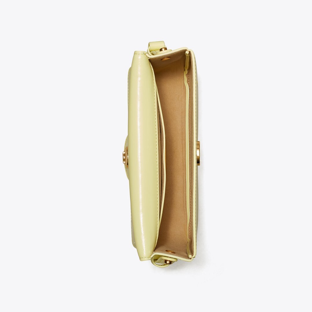 Tory Burch Robinson Spazzolato Shoulder Bag Lemon